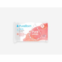 Pureborn, Organic bamboo wipes, grapefruit, 10pcs