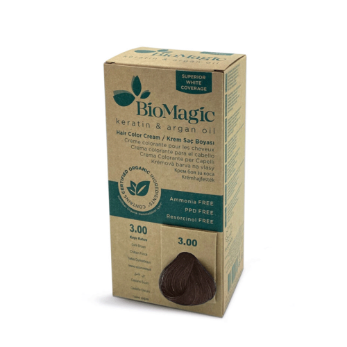 BioMagic, HAIR COLOR CREAM, DARK BROWN, 3