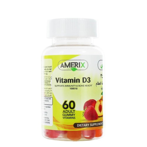 Amerix, Vitamin D3, 1000 IU Gummies for Bone , Immune Health, 60 pcs