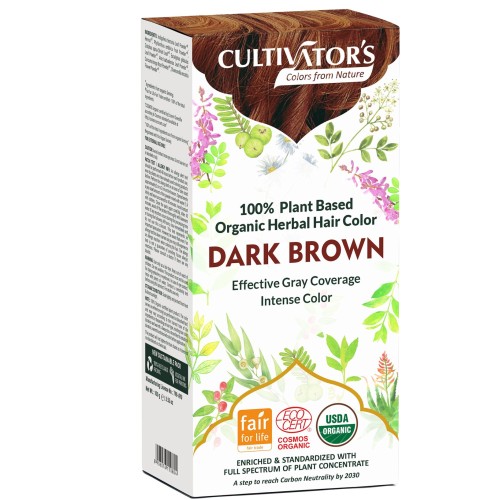 Cultivators, herbal hair color, dark brown