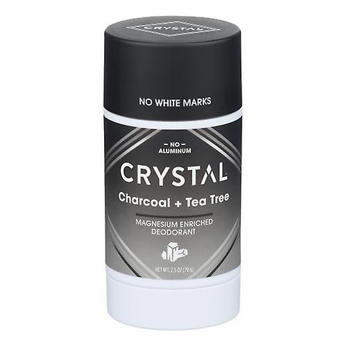 Crystal Body Deodorant, Magnesium Enriched Deodorant, Charcoal + Tea Tree, 70gm