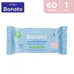 Bonato , Unscented water wipes , 60 wipes