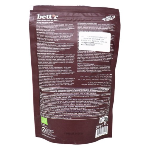 Bettr, Choco drops dark, 66% Peruvian Cacao, 200g