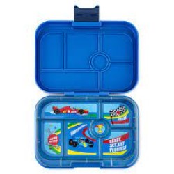 YUMBOX, Original Bento Lunch Box, Surf blue , car race, 6compartments