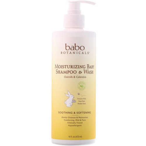 Babo Botanicals, Moisturizing Baby Shampoo & Wash, Oatmilk Calendula, 473 ml