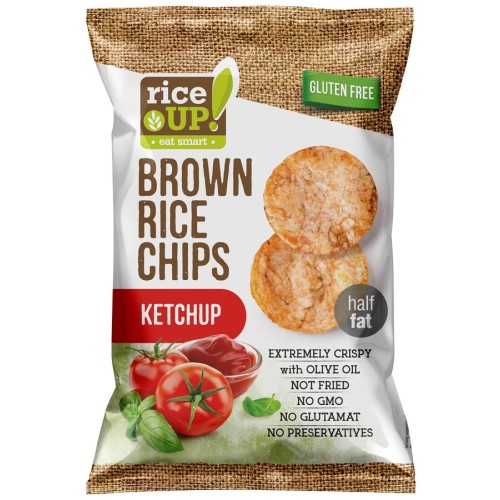 Riceup, Brown rice chips, ketchup, 60g