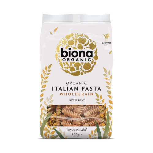 Biona, organic whole wheat fusilli pasta