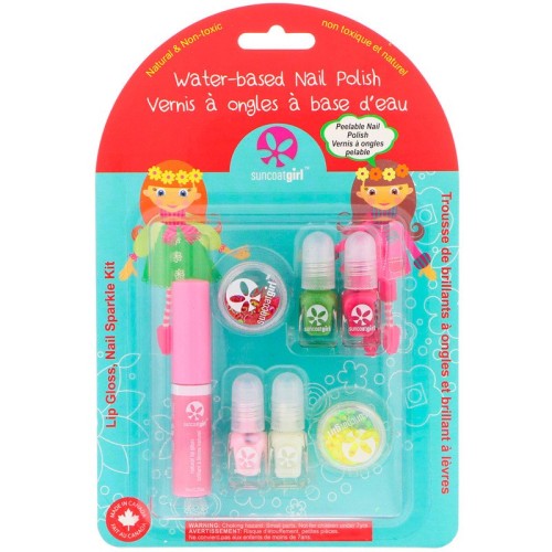 Suncoat Girl, Lip Gloss, Nail Sparkle Kit, 7 Piece Set