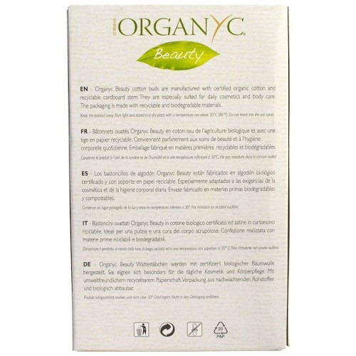 Organyc, Beauty, Organic Cotton swabs, 200 Pieces