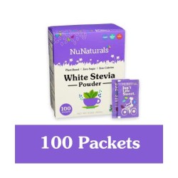 NuNaturals, NuStevia, White Stevia Powder, 100 Packets,100 g