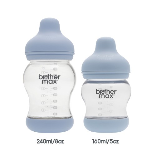 Brother Max Extra Wide Feeding Bottle Set Of 2 Bottles in The Box Blue Top