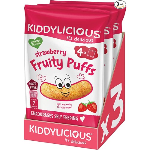 Kiddylicious , Puffs Strawberry , 40g