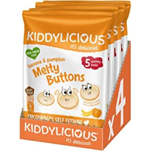 Kiddylicious , Buttons Banana & Pumpkin , 30g