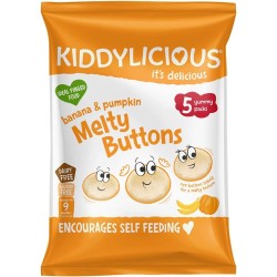 Kiddylicious , Buttons Banana & Pumpkin , 30g