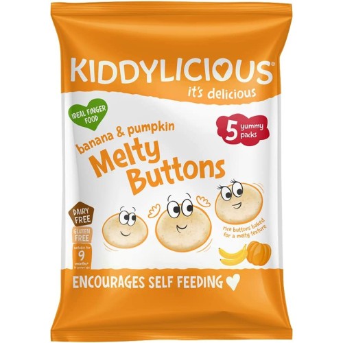 Kiddylicious , Buttons Banana & Pumpkin , 30g