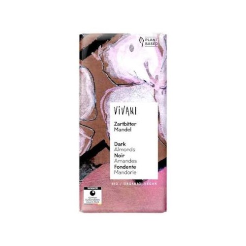 Vivani, Organic Vegan Dark Chocolate with Almonds Bar, 100g Vivani, Organic Vegan Dark Chocolate with Almonds Bar, 100g