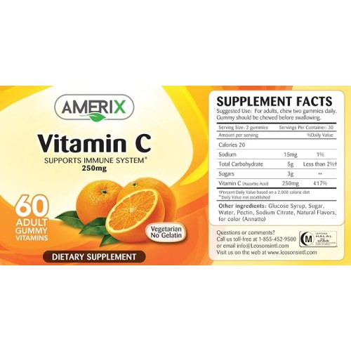 Amerix, Adult Vitamin C Gummies, 60 Count