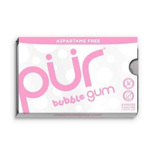 PUR Gum, Bubble Flavor, 9pcs