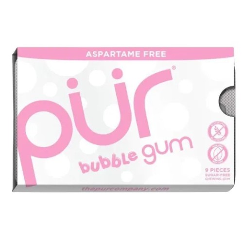 PUR Gum, Bubble Flavor, 9pcs