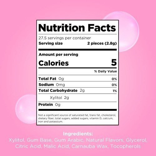 PUR Gum, Bubble Flavor, 9pcs