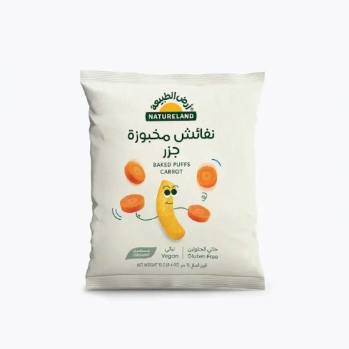 Natureland , Baked Puffs, Carrot, 12g