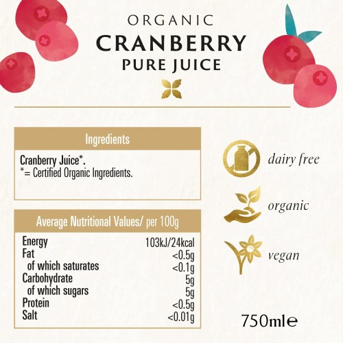 Biona, Organic Cranberry Pure Pressed Juice, 750ml