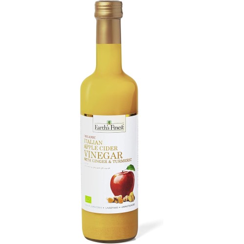 Earths Finest, Organic Apple Cider Vinegar with Ginger, Turmeric, 500ml