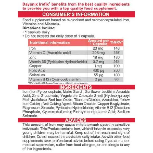 Dayonix Irofix, Liposomal Iron for Energy, 30 Capsules