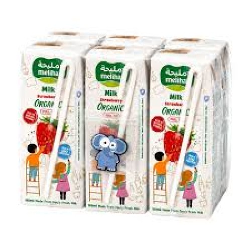 Meliha, Organic UHT Strawberry Milk, 6x180ml