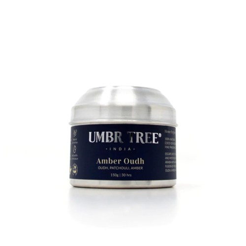 Umber Tree, Amber Oudh Organic Fine Fragrance  Candle, 150 gm