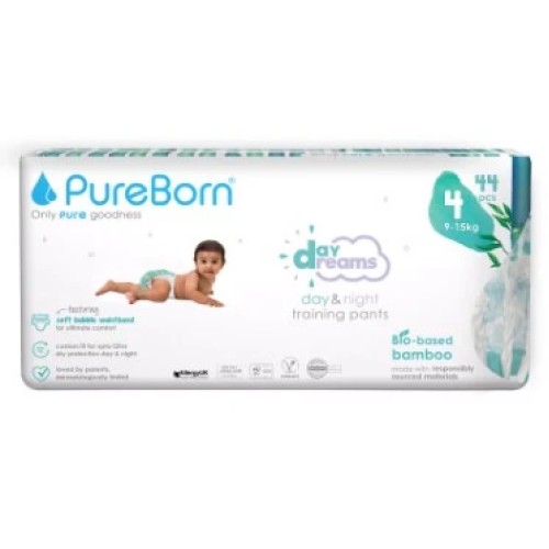 PureBorn Baby Pants Day & Night, Size 4, 44 pcs