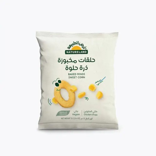 Natureland, Baked Rings, Sweet corn, 12g