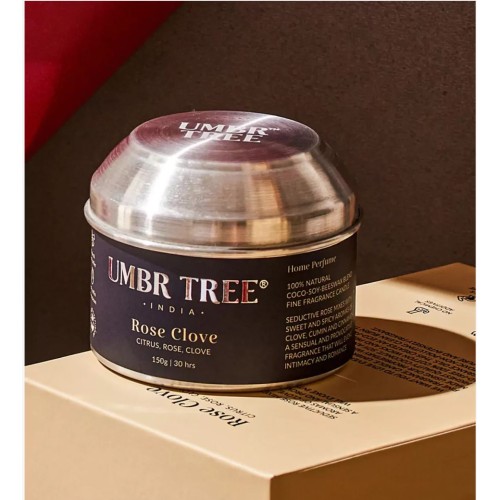 Umber Tree, Rose Clove Organic Fine Fragrance Candle, 150 Gm