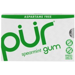PUR, Spearmint Gum, Sugar Free, 9pcs