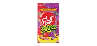 PUR, Jumbo Gum Sourz Strawberry, Grape, 81g