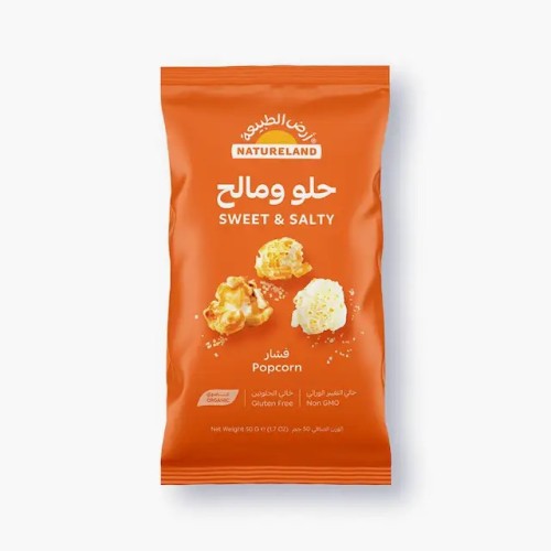 Natureland, Popcorn Sweet and Salty, 50g Natureland, Popcorn Sweet and Salty, 50g