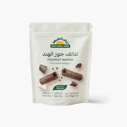 Natureland, Coconut Wafers Cacao, 75g Natureland, Coconut Wafers Cacao, 75g