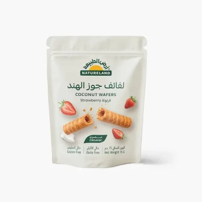 Natureland, Organic Coconut Wafers Strawberry, 75g