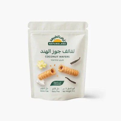 Natureland, Coconut Wafers Vanilla, 75g