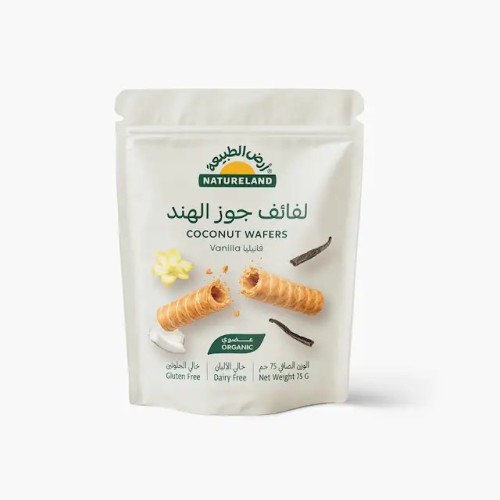 Natureland, Coconut Wafers Vanilla, 75g